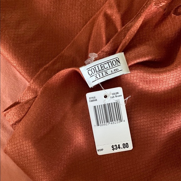 Collection XIIX LTD.  Woman’s Elegant Burnt Orange Shawl Wrap - Picture 6 of 7